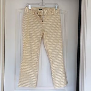 J. Crew yellow and white polka dot Capri